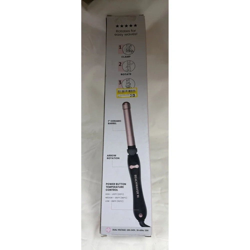 Beachwaver B1 Automatic Rotating Curling Iron 1 Inch Midnight Rose BW160 Wand